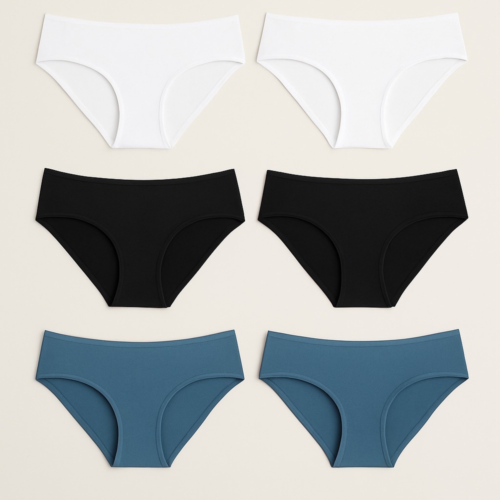 NIB Quince Women's Organic Cotton Comfort Hipster Bikini Underwear 6-Pack Sz S